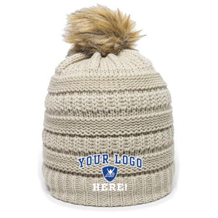 Oatmeal Faux Fur Pom Beanie