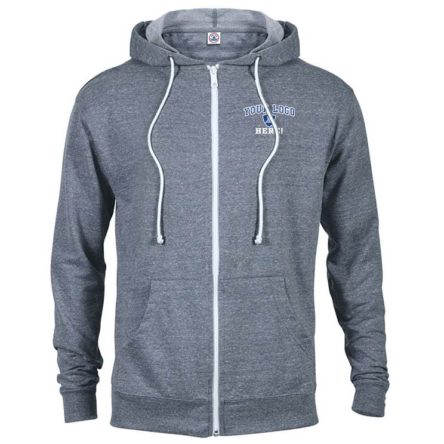 Denim Heather French Terry Zip Hoodie – <span class="saleitem">Closeout Sale!</span>