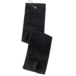 Black Deluxe Golf Towel with Hook