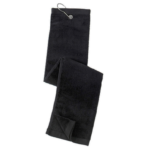 BLACK Deluxe Golf Towel with Hook