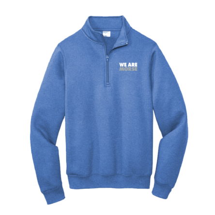 Classic HEATHER ROYAL BLUE Fleece 1/4 Zip PULLOVER Sweatshirt