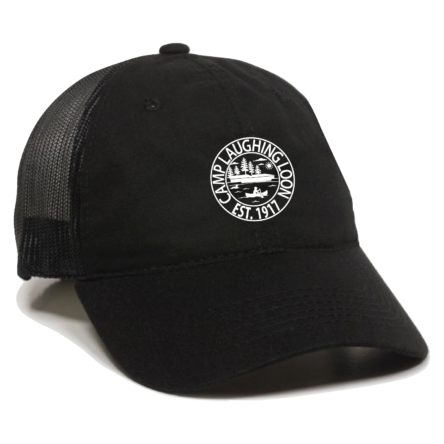 BLACK Garment Washed Trucker Cap