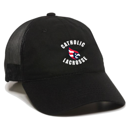BLACK Garment Washed Trucker Cap