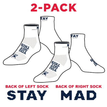Atlantic Sportswear "STAY MAD" QUARTER Socks – <span class="saleitem">2-PACK!</span>