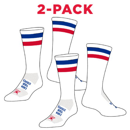 Atlantic Sportswear "EARN YOUR STRIPES" CREW Socks – <span class="saleitem">2-PACK!</span>